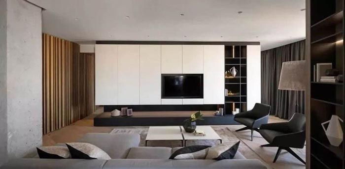 1-2010201011401B 电视布景墙选择仿石材若何?